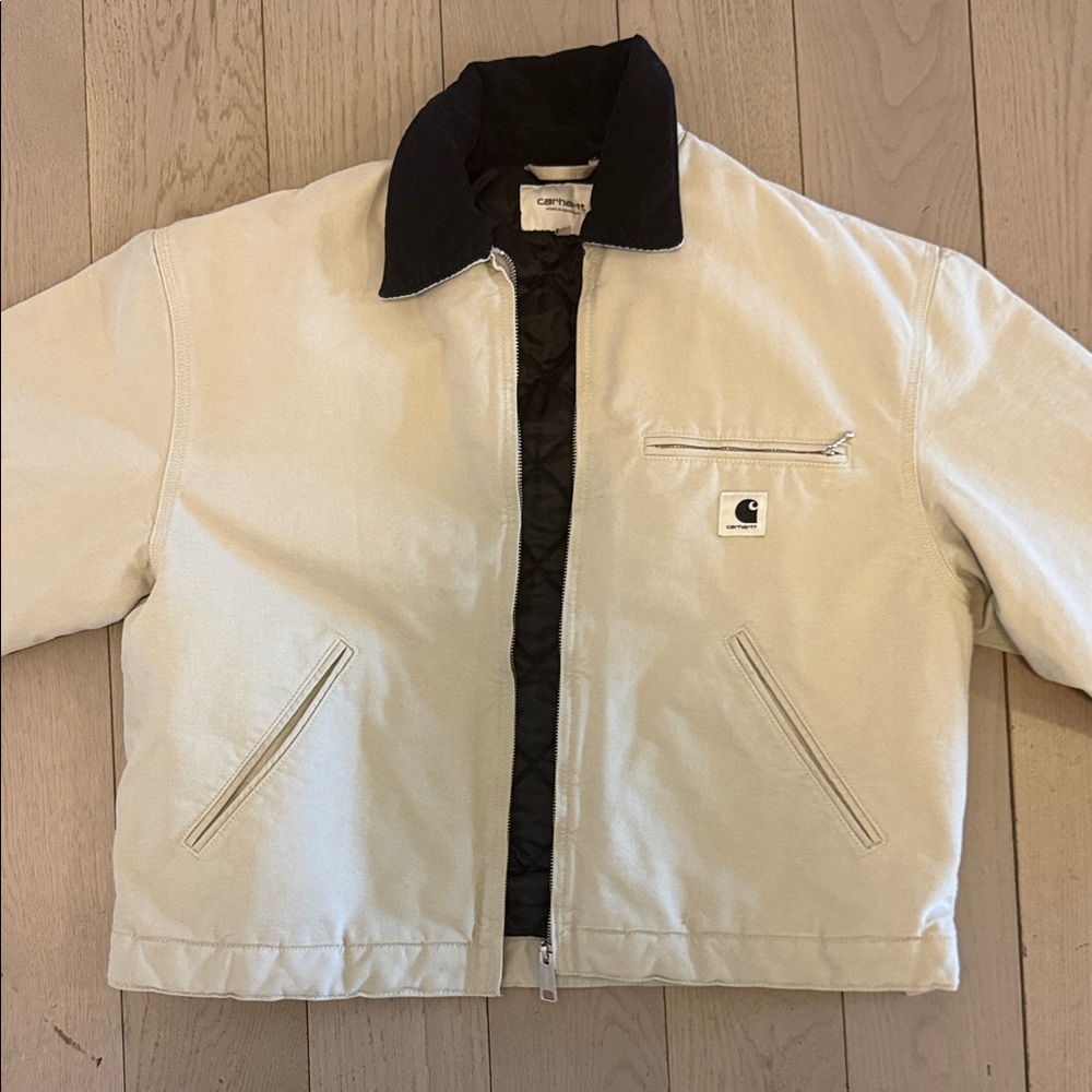 Carhartt Tan Canvas Jacket with Black Collar